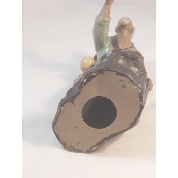 Vintage Chinese Shiwan Artistic Ceramic Mudman Fisherman Glazed Figurine 8" tall - Picture 9 of 10
